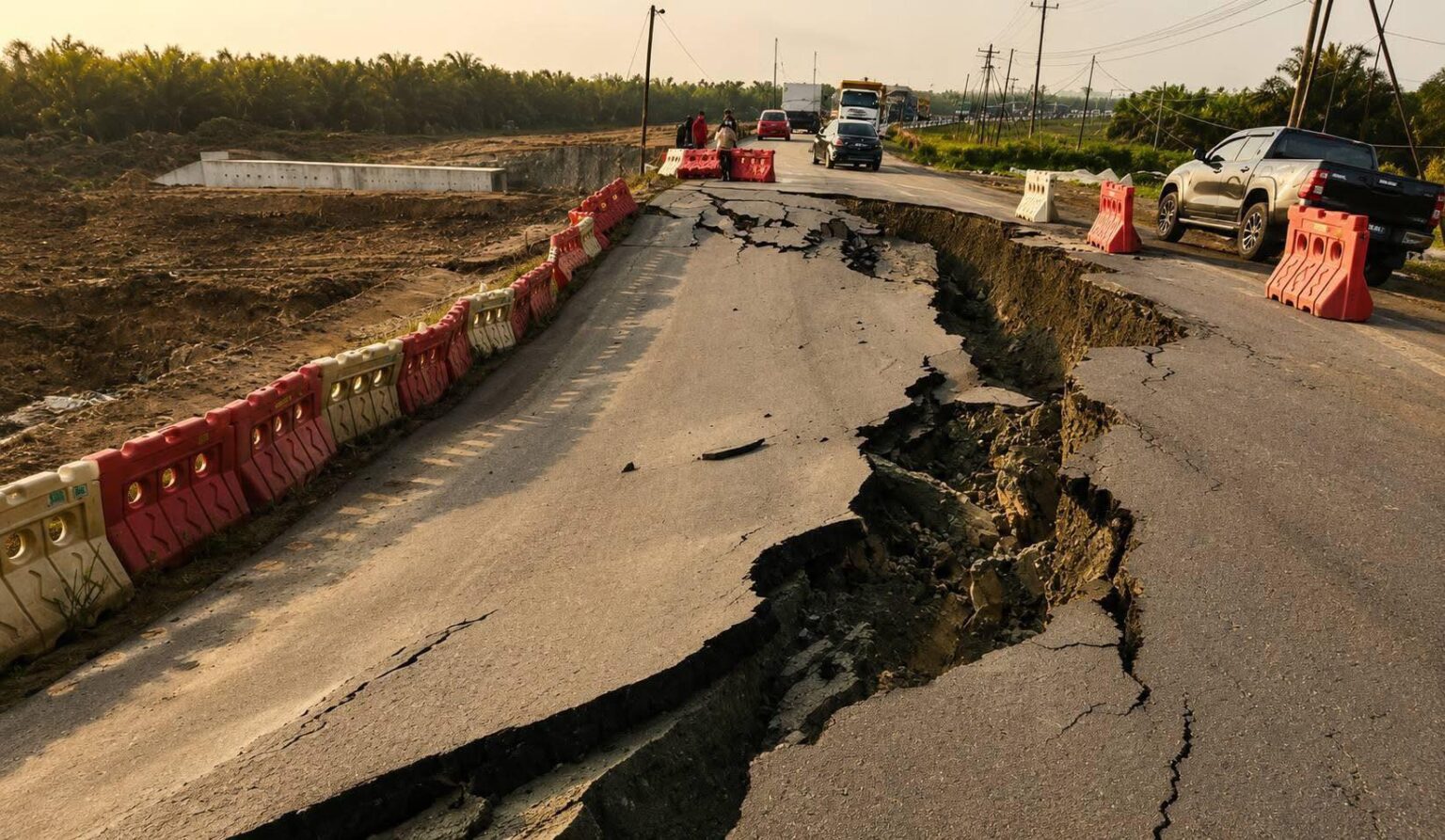 Road collapse at roundabout disrupts Sandakan-Lahad Datu link | 亚洲时报 ...