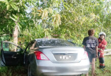 Three injured, one critical after car skids into road barrier